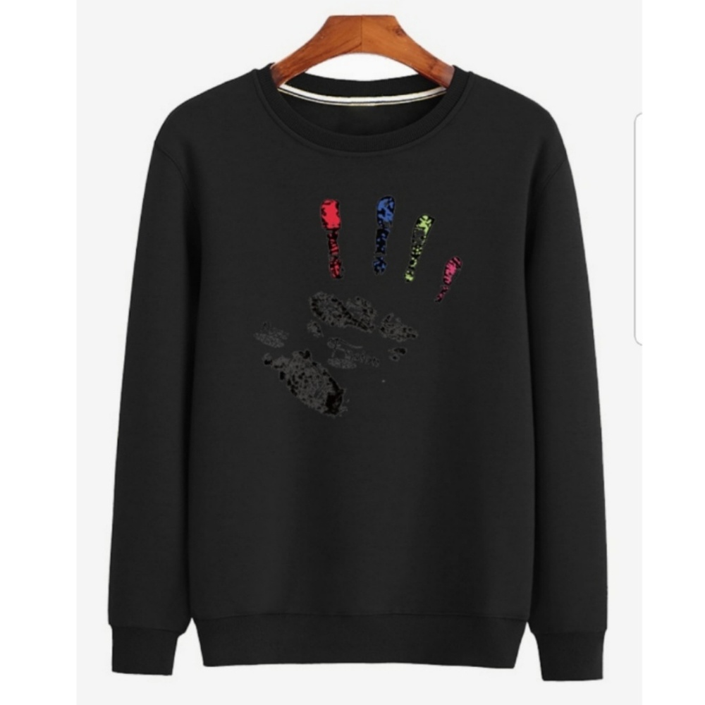 Mens palm print pullover